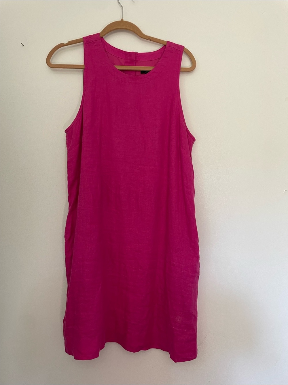 J. Crew Fuchsia 100% Linen Shift Dress